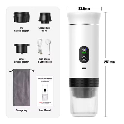 Cafetera Eléctrica Portátil Inalámbrica con Pantalla Digital