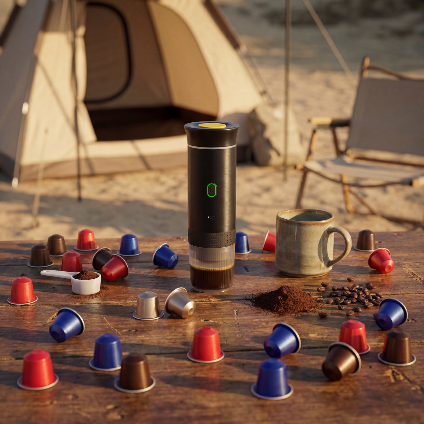 Cafetera Espresso Portátil 3 en 1 + 20 Cápsulas Grátis